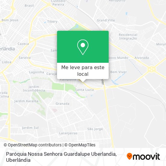 Paróquia Nossa Senhora Guardalupe Uberlandia mapa