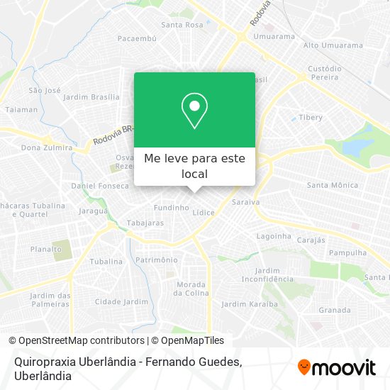 Quiropraxia Uberlândia - Fernando Guedes mapa