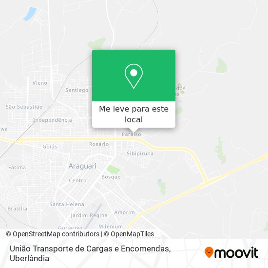 União Transporte de Cargas e Encomendas mapa