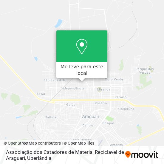 Associação dos Catadores de Material Reciclavel de Araguari mapa