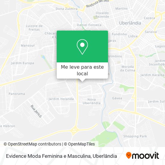 Evidence Moda Feminina e Masculina mapa