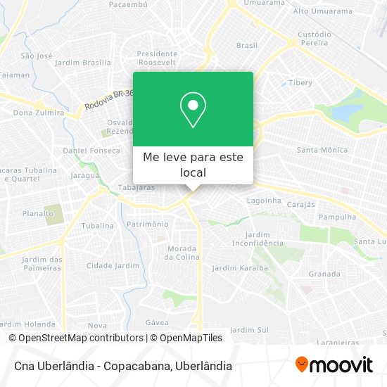Cna Uberlândia - Copacabana mapa