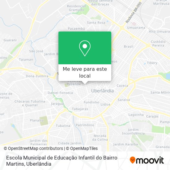 Escola Municipal de Educação Infantil do Bairro Martins mapa