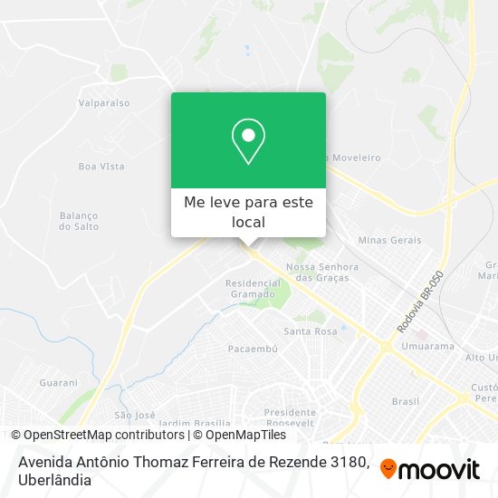 Avenida Antônio Thomaz Ferreira de Rezende 3180 mapa