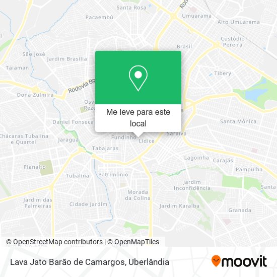 Lava Jato Barão de Camargos mapa