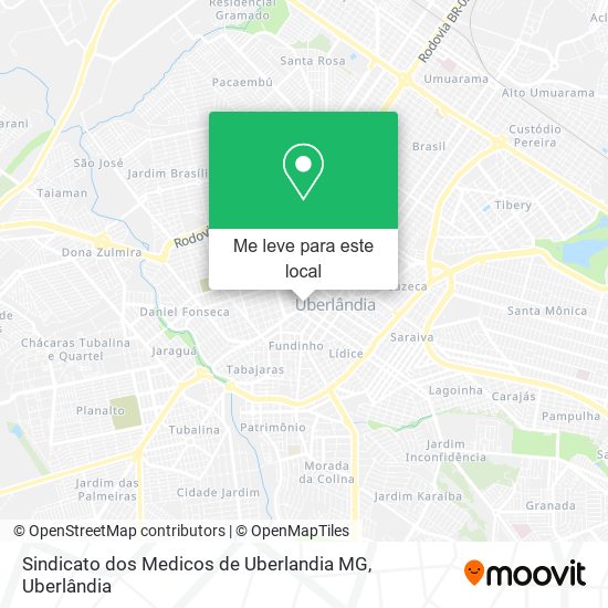 Sindicato dos Medicos de Uberlandia MG mapa