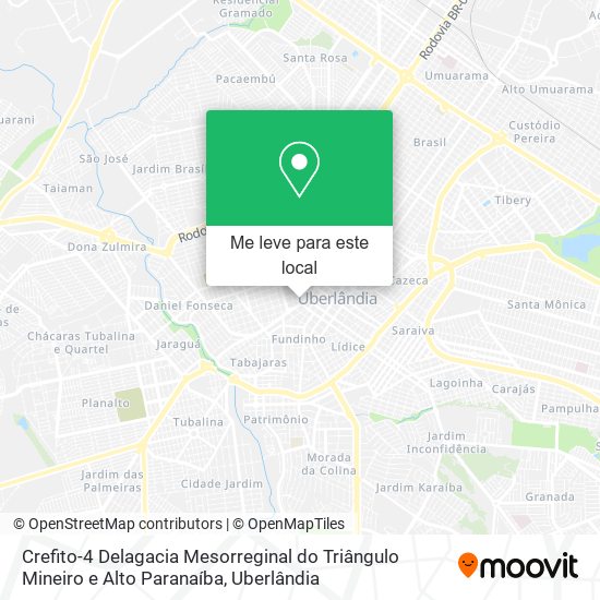 Crefito-4 Delagacia Mesorreginal do Triângulo Mineiro e Alto Paranaíba mapa