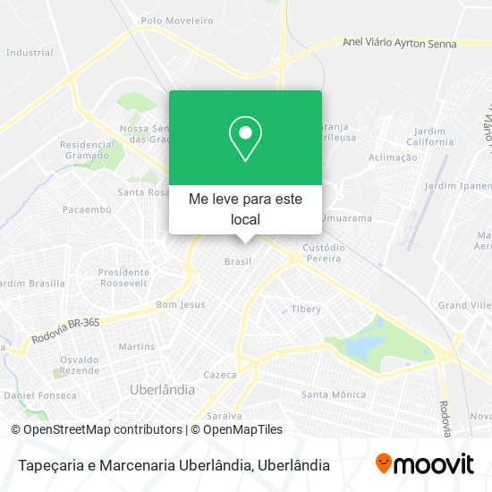 Tapeçaria e Marcenaria Uberlândia mapa