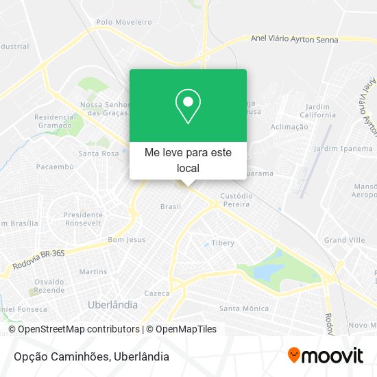 Opção Caminhões mapa