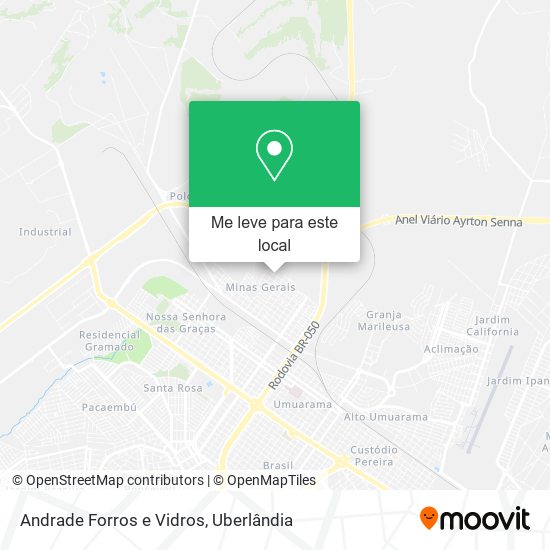 Andrade Forros e Vidros mapa