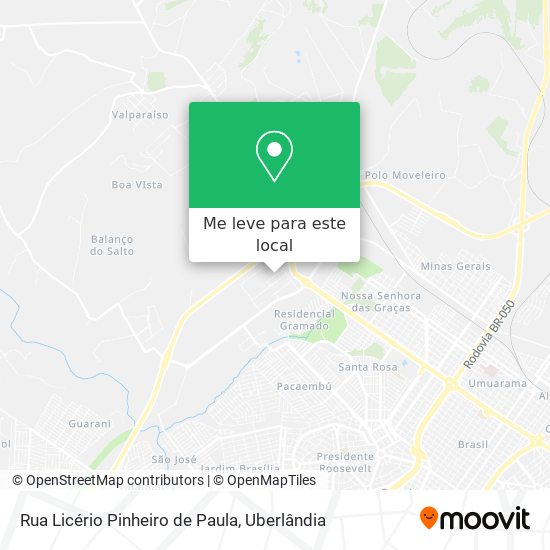 Rua Licério Pinheiro de Paula mapa