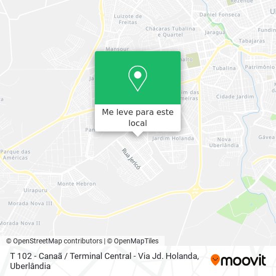 T 102 - Canaã / Terminal Central - Via Jd. Holanda mapa