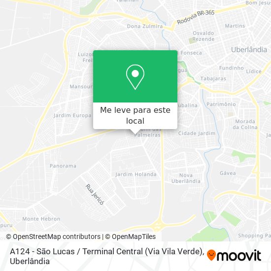 A124 - São Lucas / Terminal Central (Via Vila Verde) mapa