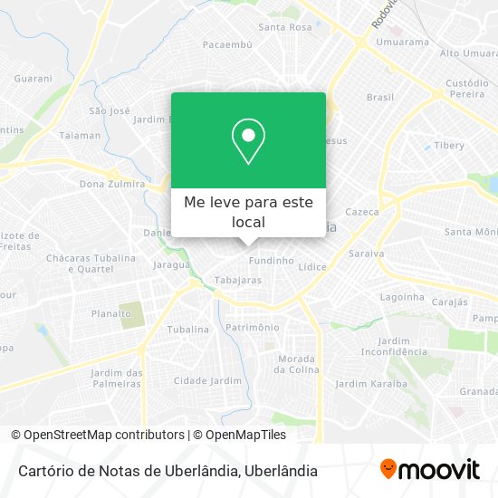 Cartório de Notas de Uberlândia mapa