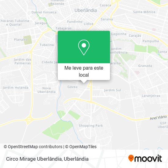 Circo Mirage Uberlândia mapa