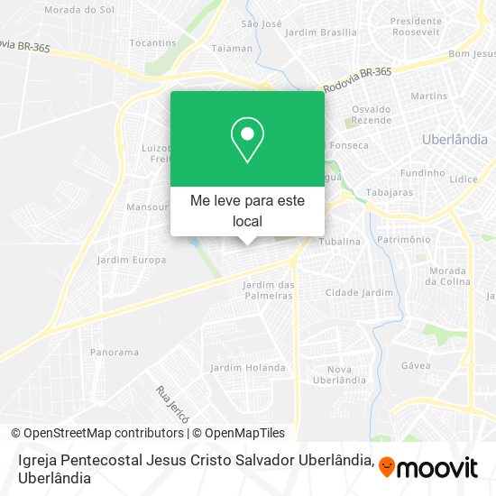 Igreja Pentecostal Jesus Cristo Salvador Uberlândia mapa