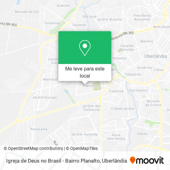 Igreja de Deus no Brasil - Bairro Planalto mapa