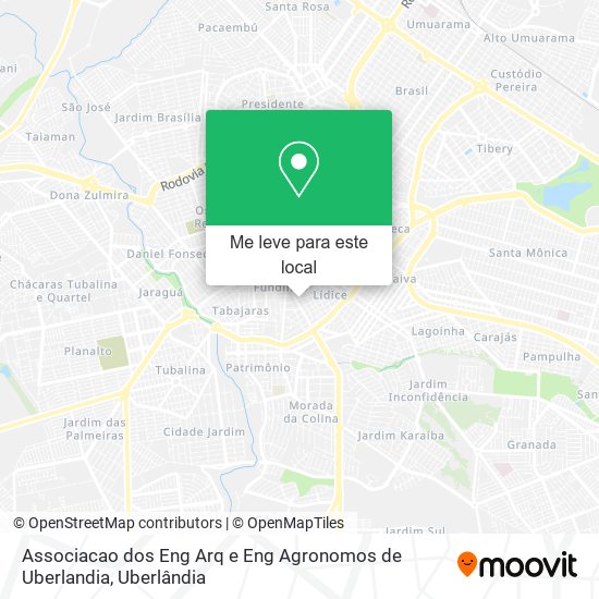 Associacao dos Eng Arq e Eng Agronomos de Uberlandia mapa