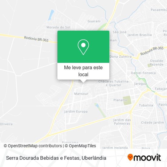 Serra Dourada Bebidas e Festas mapa