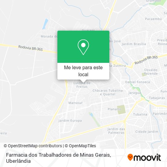 Farmacia dos Trabalhadores de Minas Gerais mapa