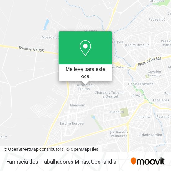 Farmácia dos Trabalhadores Minas mapa