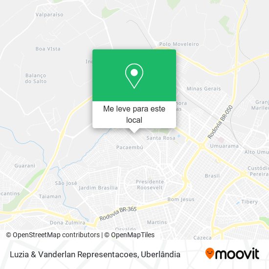 Luzia & Vanderlan Representacoes mapa
