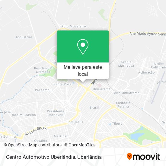 Centro Automotivo Uberlândia mapa