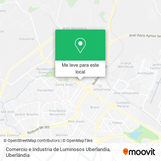 Comercio e Industria de Luminosos Uberlandia mapa
