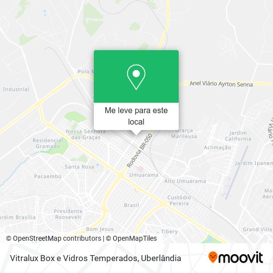 Vitralux Box e Vidros Temperados mapa