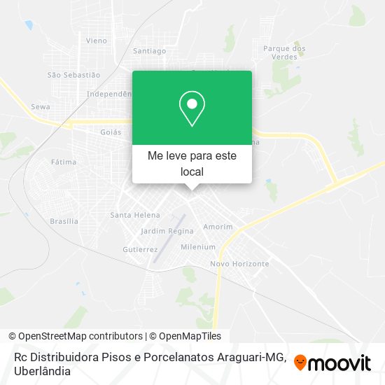 Rc Distribuidora Pisos e Porcelanatos Araguari-MG mapa