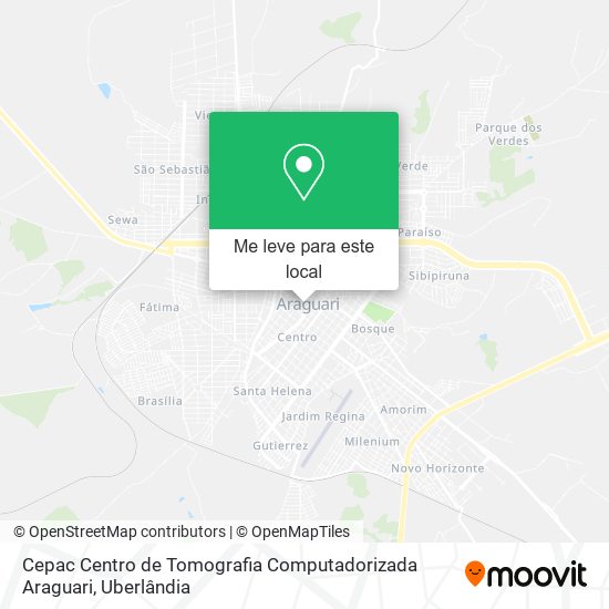 Cepac Centro de Tomografia Computadorizada Araguari mapa