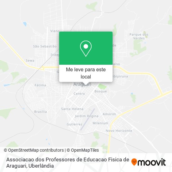 Associacao dos Professores de Educacao Fisica de Araguari mapa