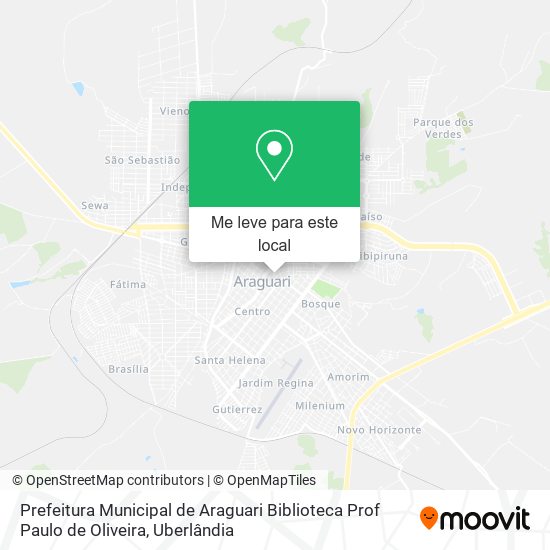 Prefeitura Municipal de Araguari Biblioteca Prof Paulo de Oliveira mapa