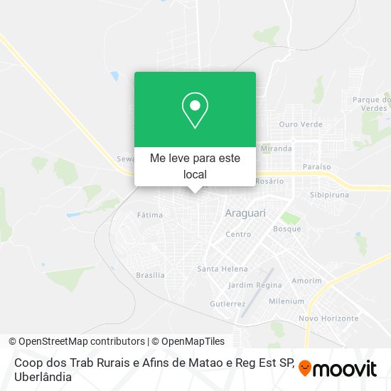 Coop dos Trab Rurais e Afins de Matao e Reg Est SP mapa