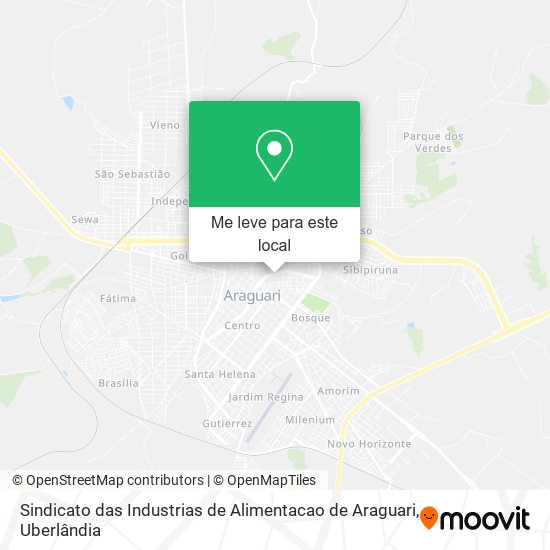 Sindicato das Industrias de Alimentacao de Araguari mapa
