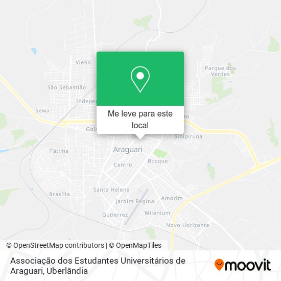 Associação dos Estudantes Universitários de Araguari mapa