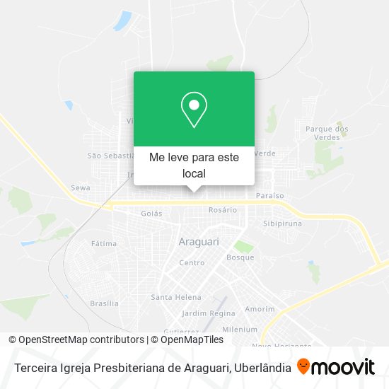 Terceira Igreja Presbiteriana de Araguari mapa