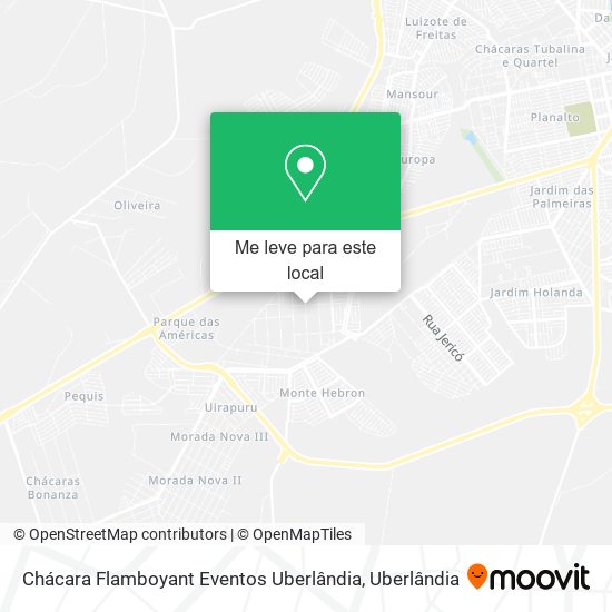 Chácara Flamboyant Eventos Uberlândia mapa