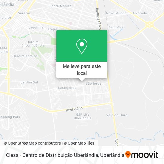 Cless - Centro de Distribuição Uberlândia mapa