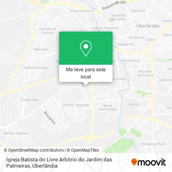Igreja Batista do Livre Arbitrio do Jardim das Palmeiras mapa