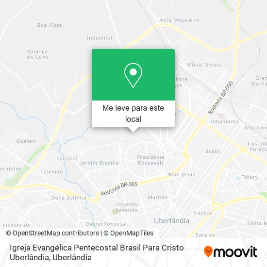 Igreja Evangélica Pentecostal Brasil Para Cristo Uberlândia mapa