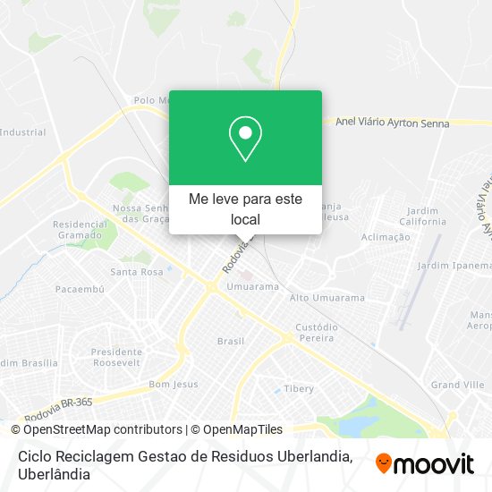 Ciclo Reciclagem Gestao de Residuos Uberlandia mapa