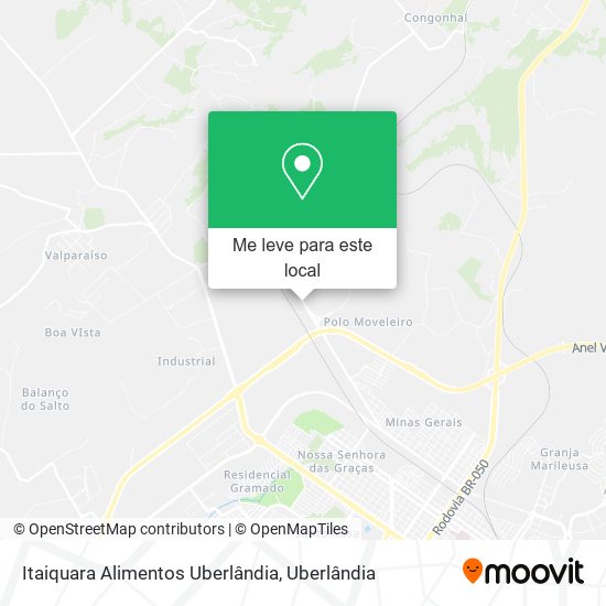 Itaiquara Alimentos Uberlândia mapa