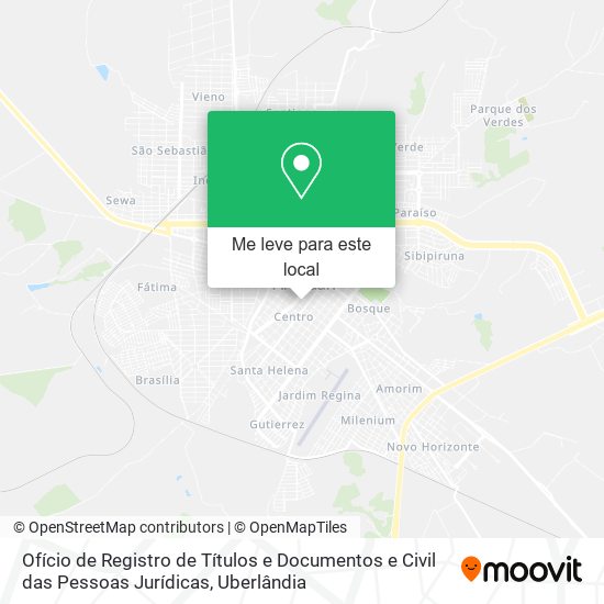 Ofício de Registro de Títulos e Documentos e Civil das Pessoas Jurídicas mapa