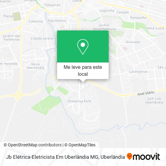 Jb Elétrica-Eletricista Em Uberlândia MG mapa
