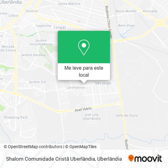 Shalom Comunidade Cristã Uberlândia mapa