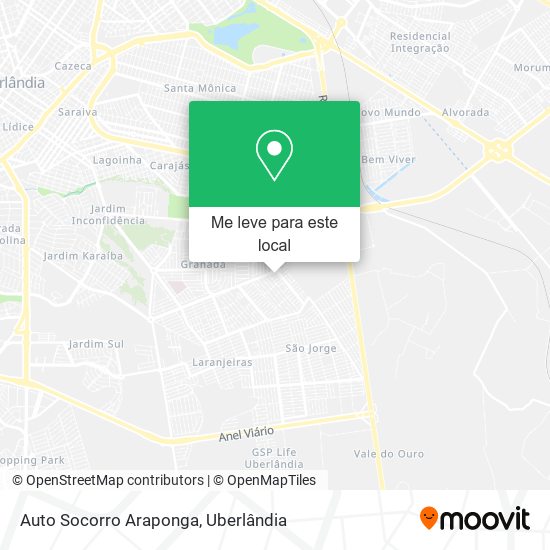 Auto Socorro Araponga mapa