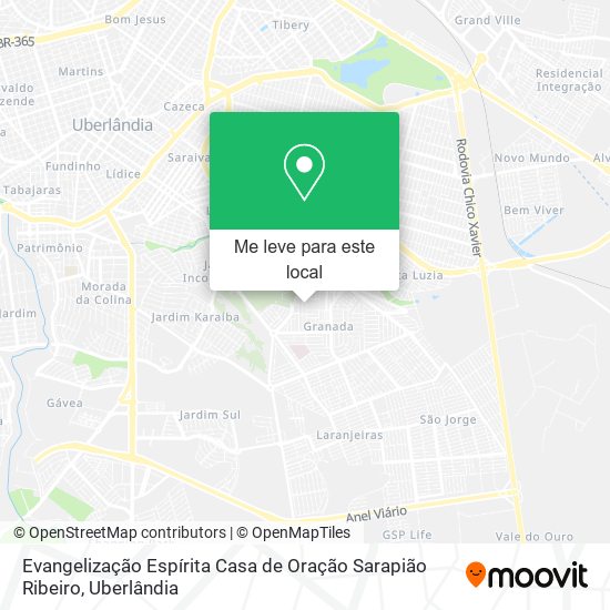 Evangelização Espírita Casa de Oração Sarapião Ribeiro mapa