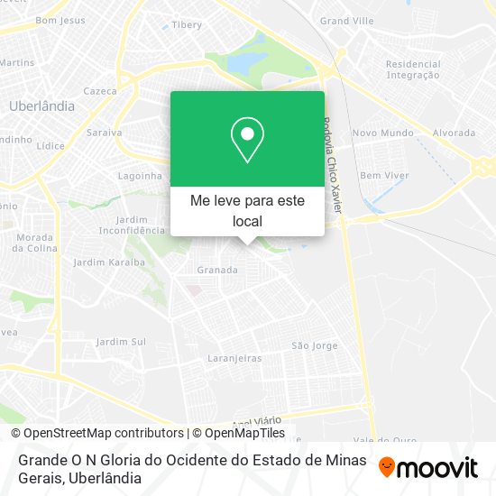 Grande O N Gloria do Ocidente do Estado de Minas Gerais mapa