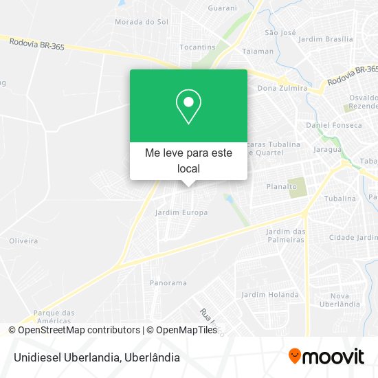 Unidiesel Uberlandia mapa